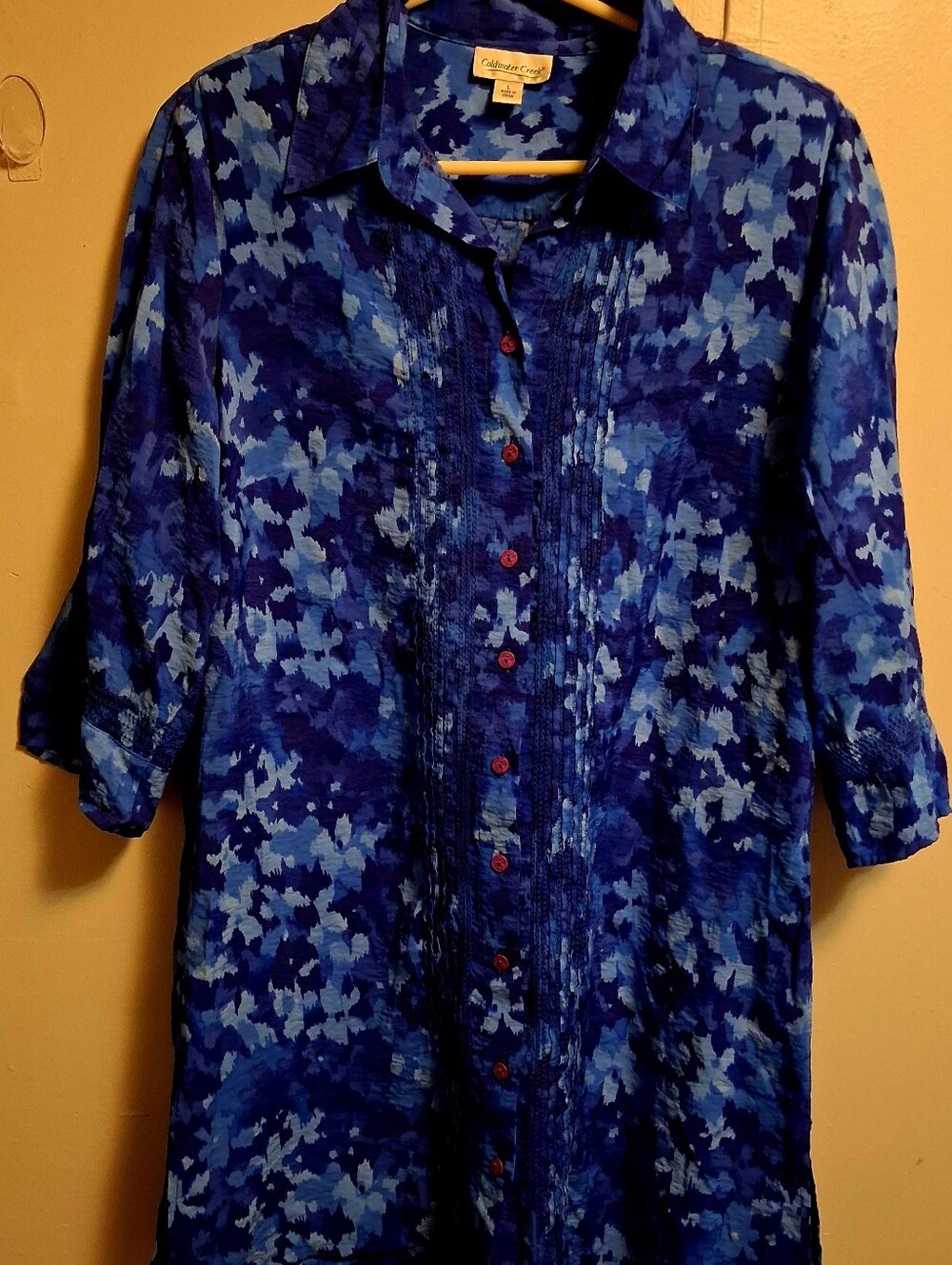 Coldwater Creek Blue Patterned Women's Blouse
